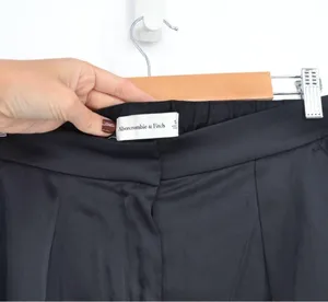 Abercrombie & Fitch Satin High Waisted Pleated Shorts in Black Women's S thumbnail 5