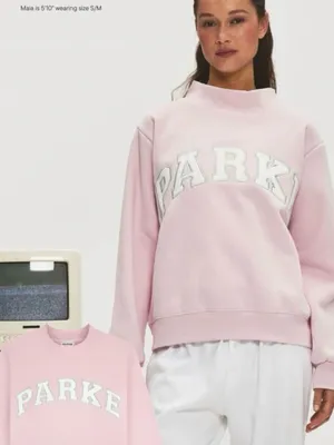 NEW Parke Fleece Varsity Mock neck Sprinkle Sweatshirt Nostalgia Drop Size L/XL thumbnail 2
