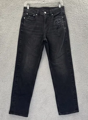 American Eagle Super High Rise Ankle Straight Jean‎ Black Boho Women's 4 x 27 thumbnail 1