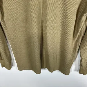Aritzia‎ Tna Long Sleeve Waffle Knit Thermal Tan Hooded Shirt Women's Small thumbnail 3