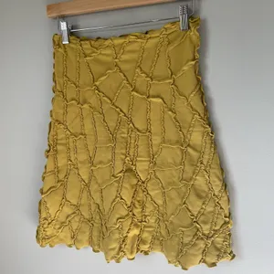 Haystacks Boho Patchwork Midi Skirt Made in Michigan Mustard Yellow Size Small thumbnail 4