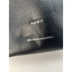 MERIT‎ Brandon Maxwell Black Leather Mini Tote Handbag with Dust Bag New thumbnail 4