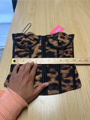 Edikted Lennox Leopard Print Mesh Corset Bustier Top XS NWT thumbnail 14