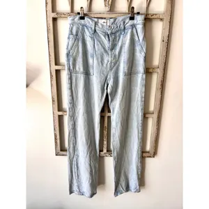 7 For All Mankind Lustre Easy Straight Wide Leg Jeans‎ Size Light Wash thumbnail 9