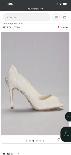 🤍 NWOT David’s Bridal Size 8.5 Layla White Peep Toe Pumps Heels 🤍 thumbnail 3