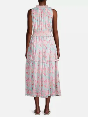 Roller Rabbit Amandine Frida Midi Dress Pink Tassels Smocked Waist Size XS NWOT thumbnail 3