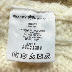 Brandy Melville Cardigan Sweater Fisherman One Size Cream Wool Blend Cable Knit thumbnail 6