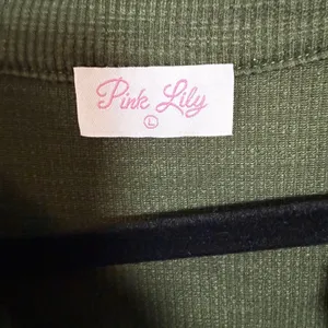 Pink Lily Olive‎ Green Waffle Knit Button Neck Swing Dress Size L thumbnail 5