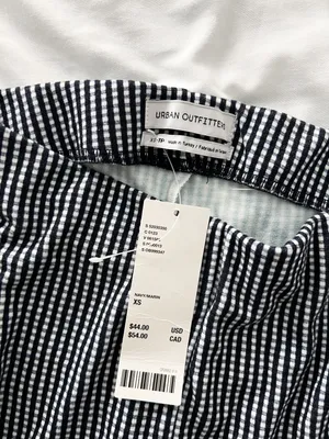 Urban Outfitters NWT navy gingham flare pants size XS thumbnail 4