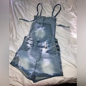 Size xs Light-wash Jean Style Romper Outfit thumbnail 6
