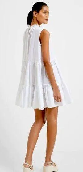 TCEC White Twirl Around Tier Mini Dress Halter Sleeveless Bridal Shower Spring S thumbnail 1