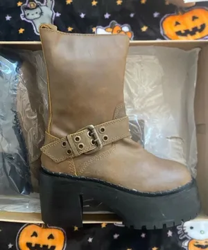 Urban Outfitters Moto Chunky Buckle Boots thumbnail 1