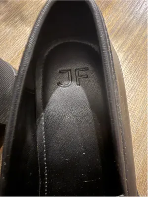 J.F. J.Ferrar Black Loafers with Silver Chain Detail, Size 6 thumbnail 5