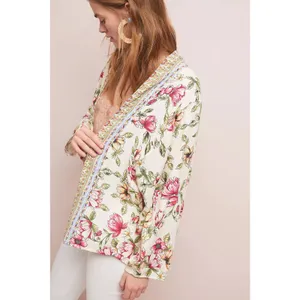 Anthropologie Idalia‎ Floral Jacket Kimono OS One Size Women's Blouse Top Shirt thumbnail 2
