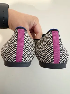 Rothys The Loafer in Slate Herringbone Size 7.5 Academia Minimalist Flats Office thumbnail 7