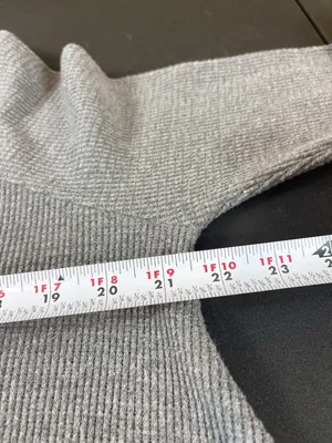 Free People We The Free Waffle Knit Thermal Top Womens L Gray Oversized Slouchy thumbnail 10
