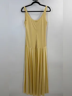 Rare London Butter Yellow Curved Drop Waist Maxi Dress thumbnail 5