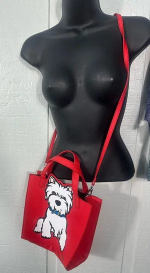 Westie/ West Highland Terrier Dog Crossbody Tote Bag By Marc Tetro EUC thumbnail 1
