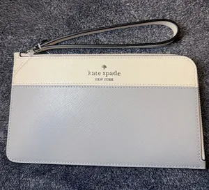 Kate Spade Women's Lucy Bicolor Medium L Zip Wristlet (Platinum Grey Multi) NWT thumbnail 1