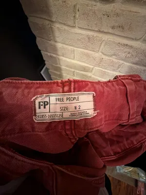 Free People We The Free Red Overalls With Belt Size 2 thumbnail 5