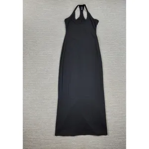 DAZY Shein Ribbed Maxi Dress Small Black Racerback Sleeveless Back Slit Bodycon thumbnail 8