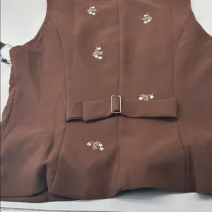 Sleeveless Brown Embroidered Button thumbnail 11