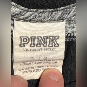 EUC PINK Victoria’s Secret Black and Gray Long Sleeve Top size large thumbnail 7