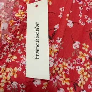 Francesca's Mi Ami Dedra Floral Tiered‎ Ruffled Romper Large NWT Pink thumbnail 5