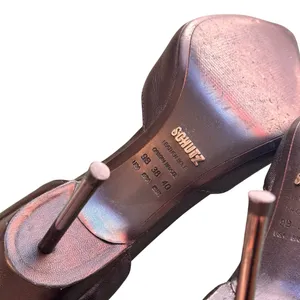 Schutz Black Leather Pointed Toe Ankle Strap Stiletto Heels Size 9 EU 40 in EUC thumbnail 12