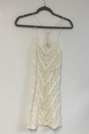 Intimately Free People White Stretch Lace Nightie Mini Dress Cotton size X-Small thumbnail 1