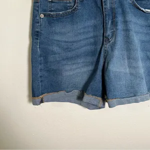 No Boundaries Women's Juniors Size 13 Denim Shorts Medium Wash‎ Cuffed Mid-Rise thumbnail 3