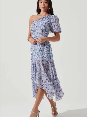 ASTR Santorini One Shoulder Midi Dress Small thumbnail 2
