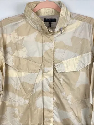 Rag & Bone Beige Camo Hooded Utility Windbreaker Jacket thumbnail 6