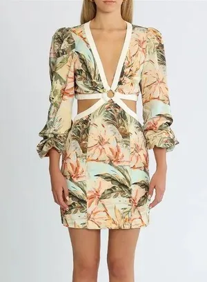 NWT Significant Other Madrid Cut-Out Floral Mini Dress thumbnail 1
