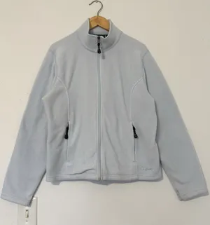 L.L. Bean Women’s Full-Zip Fleece Sweater Size L Light Blue Soft Polar Warm thumbnail 1