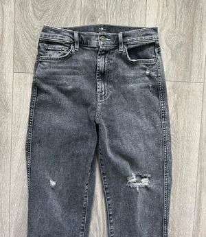 7 For All Mankind High Waist Cropped Straight Jeans thumbnail 3