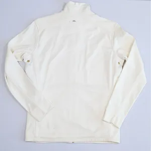 Ralph Lauren Golf Jacket Women M Ivory Full Zip Track Mock Neck Gold Trim Tennis thumbnail 2