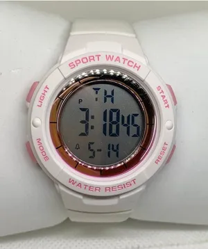 FMD women’s digital lcd watch white pink tone 40mm quartz multifunction running thumbnail 1