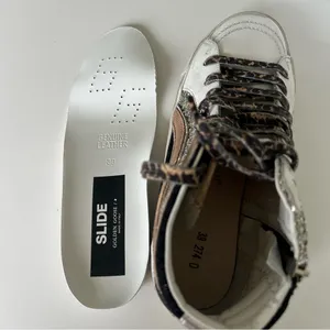 Golden Goose Slide Mid Top Mids Slides Glitter Leather Sneakers NIB thumbnail 9