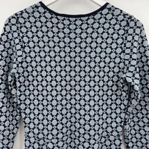 Boden‎ Size 4R Glamorous Metallic Knit Dress Blue Geometric Print Long Sleeves thumbnail 7