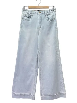 Maeve Anthropologie Jeans Sz 29 Light Wash High Rise Wide Leg Crop Stretch Denim thumbnail 2