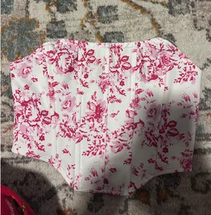 Shein Corset Top Pink Floral thumbnail 2