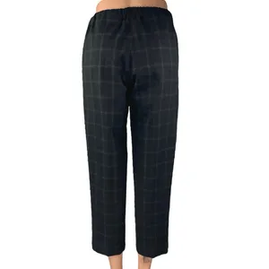 Aritzia The Group Babaton Black Plaid Tartan Straight Cropped Trousers Pants XS thumbnail 3
