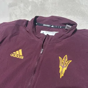 Sun Devils 1/4 Zip Jacket Men's SZ S Red Light Adidas Arizona State NCAA Team thumbnail 2