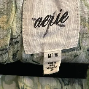 Aerie Smocked Waist Mini‎ Sundress Floral Kelly Green Womens M Boho Festival thumbnail 6