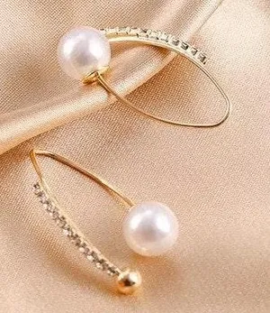 Boutique Crystal Pearl Drop Earrings thumbnail 5
