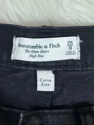Abercrombie & Fitch Curve Love Mom Shorts Black Size 25/0 High Rise thumbnail 3