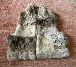 Anthropologie Faux Fur Patchwork Vest Size M Boho Statement thumbnail 1
