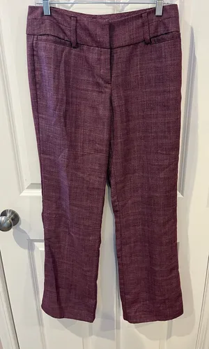 7th Avenue New York & Company Suiting Collection Burgundy Dress Pants Size 6 thumbnail 1