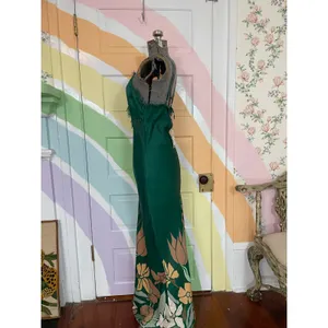 Anthropologie Bl^nk London Green Tropical Lace Maxi Slip Dress NWT S thumbnail 2